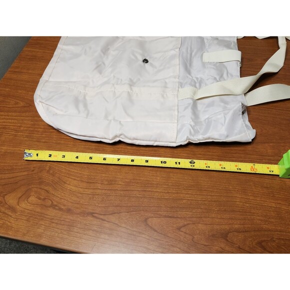 HXLGMD Beige Foldable Nylon Tote Bag For Women With Zippered Pockets 16 X 16 - Picture 9 of 11